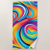 Lebhafte Abstrakte Wirbel Strandtuch (Vorderseite)