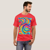 Lebhafte Abstrakte Wirbel T-Shirt (Vorne ganz)