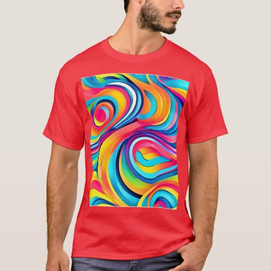 Lebhafte Abstrakte Wirbel T-Shirt (Vorderseite)