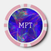 Lebhafte Abstrakte Wirbel von Blues-Grüntönen Pokerchips (Vorderseite)