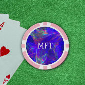 Lebhafte Abstrakte Wirbel von Blues-Grüntönen Pokerchips