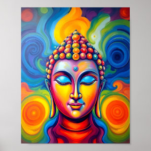 Lebhafte Abstrakte zeitgenössische Kunst Buddha Ma Poster