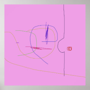 Lebhafte Abstrakte Zusammensetzung auf Solid Pink Poster