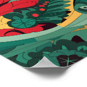 Lebhafte Abstraktion der Blumen Poster (Ecke)