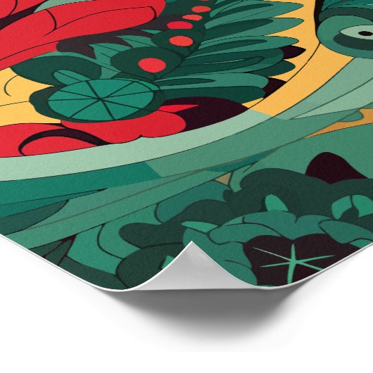 Lebhafte Abstraktion der Blumen Poster (Ecke)