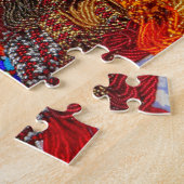 Lebhafte afrikanische Kleider auf einem lokalen Ma Puzzle (Seite)