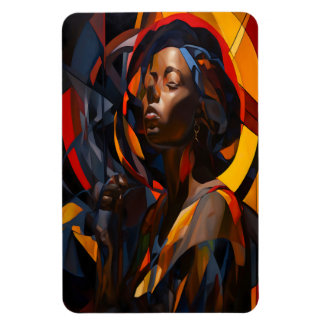 Lebhafte, afrozentrische Abstrakte Porträts Magnet