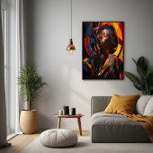 Lebhafte, afrozentrische Abstrakte Porträts Poster