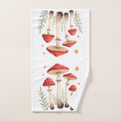Lebhafte agrarische Pilze und botanische Elemente Badhandtuch Set (Handtuch)