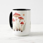 Lebhafte agrarische Pilze und botanische Elemente Tasse (Vorderseite Links)