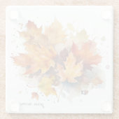 Lebhafte Ahornwasserfarbe für den Herbst Glasuntersetzer (Rückseite)