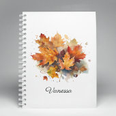 Lebhafte Ahornwasserfarbe für den Herbst Notizblock