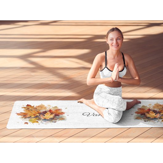 Lebhafte Ahornwasserfarbe für den Herbst Yogamatte