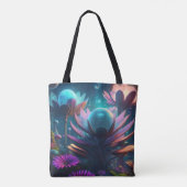 Lebhafte Alien Biolumineszente Blume Tasche (Rückseite)