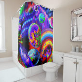 Lebhafte Alien Planets Duschvorhang (Beispiel)