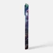 Lebhafte Alien-Welten mit Neonhimmel iPhone 15 Hülle (Linke Seite)