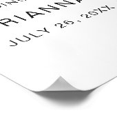 Lebhafte, Aquamarine rosa, florale Moderne Hochzei Poster (Ecke)