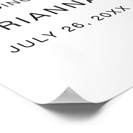 Lebhafte, Aquamarine rosa, florale Moderne Hochzei Poster (Ecke)