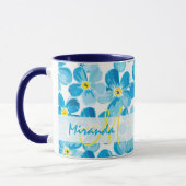Lebhafte Aquarellblau vergessen Sie mich nicht Blu Tasse (Links)