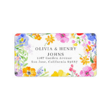 Lebhafte Aquarellfarben-Blume Hochzeit-Rücksendead