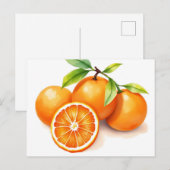 Lebhafte Aquarellfarben-Orange Postkarte (Vorne/Hinten)