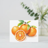 Lebhafte Aquarellfarben-Orange Postkarte (Stehend Vorderseite)