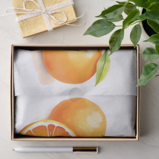 Lebhafte Aquarellfarben-Orange Seidenpapier (Geschenk)