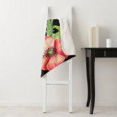 "Lebhafte Aquarellfarben-Wildblumen auf schwarzer Sherpadecke (Beispiel)