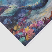 Lebhafte Aquarellmaid in einer Korallenlagune Seidenpapier (Ausschnitt)