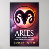 Lebhafte Aries Zodiac Sign Poster (Vorne)