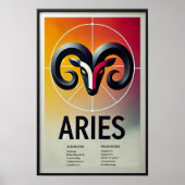 Lebhafte Aries Zodiac Sign Poster (Vorne)