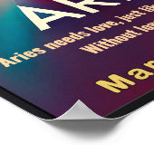 Lebhafte Aries Zodiac Sign Poster (Ecke)