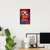 Lebhafte Aries Zodiac Sign Poster (Heimbüro)