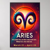 Lebhafte Aries Zodiac Sign Poster (Vorne)