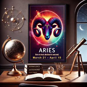 Lebhafte Aries Zodiac Sign Poster