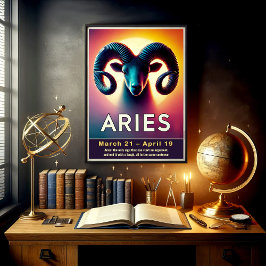 Lebhafte Aries Zodiac Sign Poster