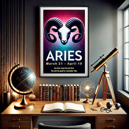 Lebhafte Aries Zodiac Sign Poster