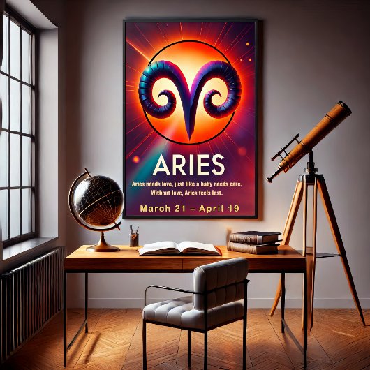 Lebhafte Aries Zodiac Sign Poster