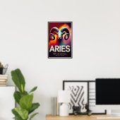 Lebhafte Aries Zodiac Sign Poster (Heimbüro)