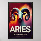 Lebhafte Aries Zodiac Sign Poster (Vorne)