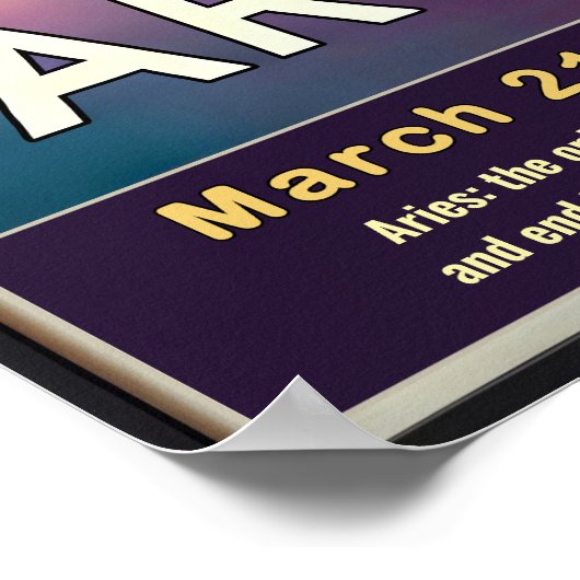 Lebhafte Aries Zodiac Sign Poster (Ecke)