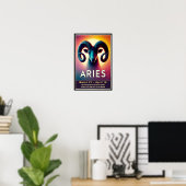 Lebhafte Aries Zodiac Sign Poster (Heimbüro)
