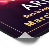 Lebhafte Aries Zodiac Sign Poster (Ecke)