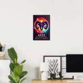 Lebhafte Aries Zodiac Sign Poster (Heimbüro)