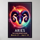 Lebhafte Aries Zodiac Sign Poster (Vorne)