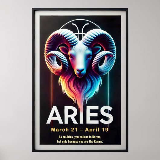 Lebhafte Aries Zodiac Sign Poster (Vorne)