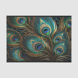 Lebhafte Art Deco Pfauenfeathers Seidenpapier