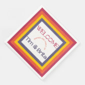 Lebhafte, aufeinander abgestimmte Farben mit Lila Serviette (Ecke)