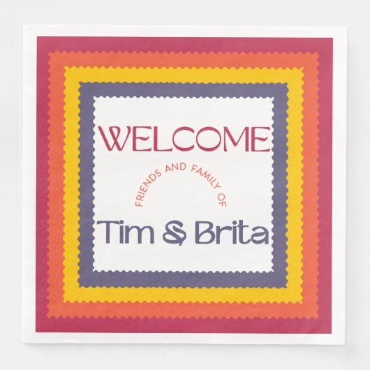 Lebhafte, aufeinander abgestimmte Farben mit Lila Serviette (Vorderseite)