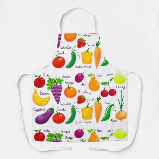 Lebhafte Aufnahmen von Obst und Gemüse Schürze (Vorderseite)